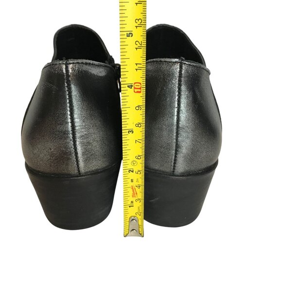 Lucky Brand Ferryn Ankle Boots Black Leather Silver Distressing Womens 9M NEW - Picture 7 of 15